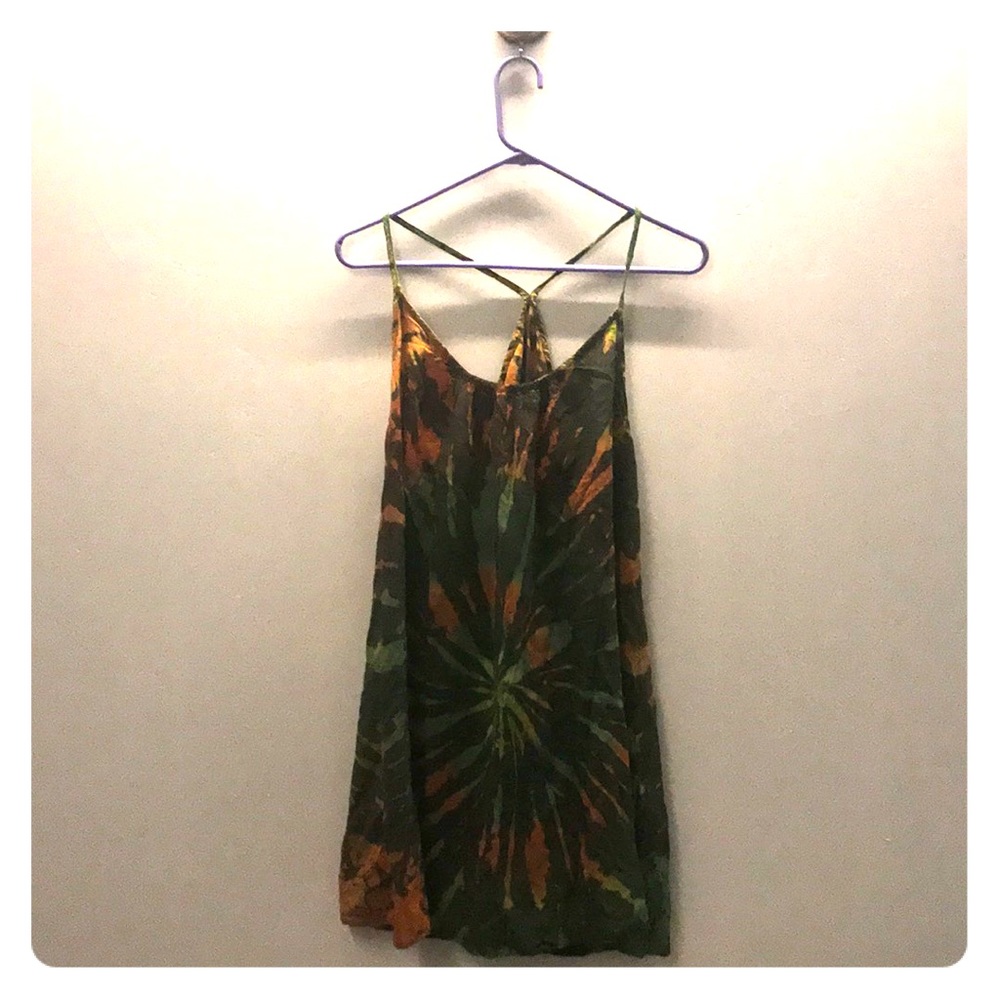 Authentic tie dyed Thai dress one size fits s/l